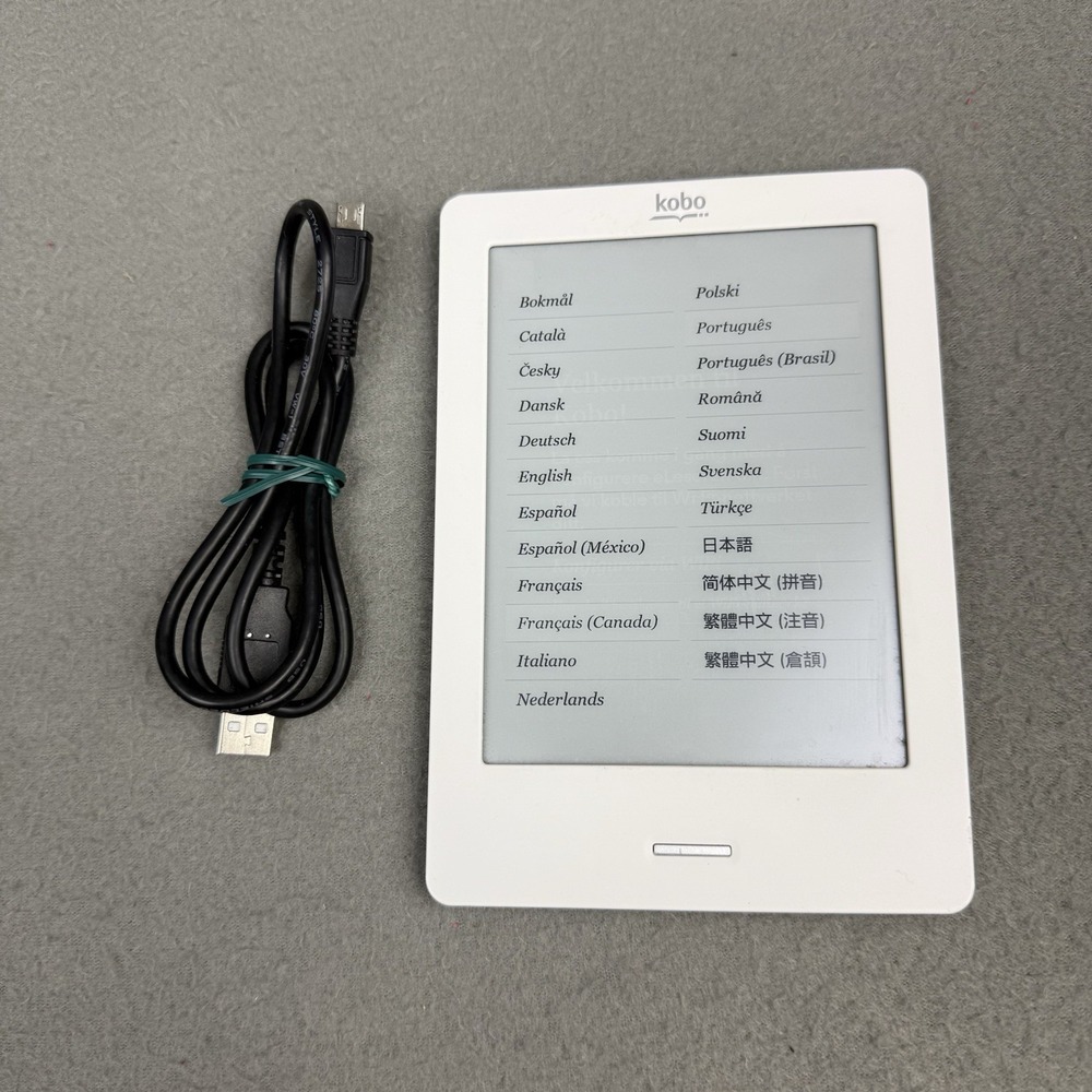Kobo Touch N905C 6in eReader WiFi White Tested Working